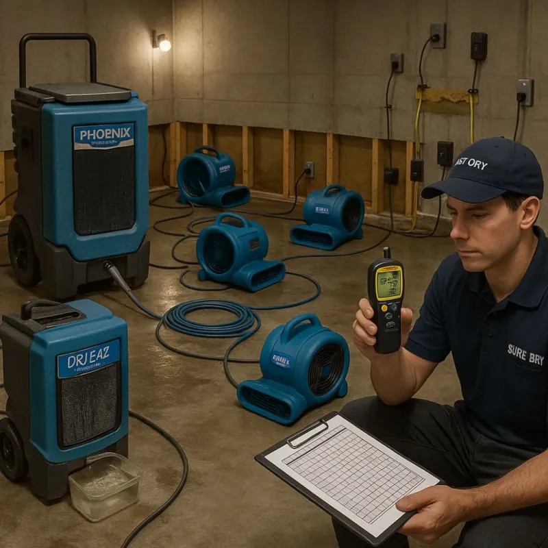 Structural Drying and Dehumidification process in Tremont, IL